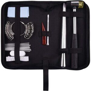 KUUQA Ring Sizer Measuring Tool Set Includes Ring Sizer Gauge, Ring Mandrel,